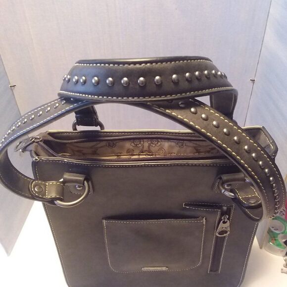 Montana West Black and Gray Shoulder Bag - Picture 6 of 15